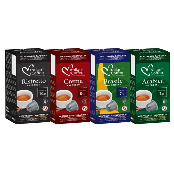 ITALIAN COFFEE® ALUMINUM capsules compatible with Nespresso Original*