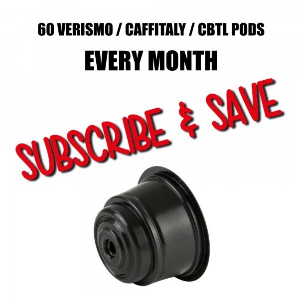 60  Verismo/Caffitaly/CBTL compatible Pods Every Month
